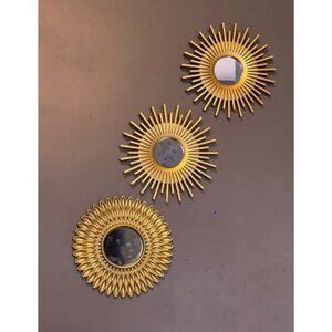 New Gold Mirrors for Wall Pack of 3, Wall Mirrors for Room Decor & Home Decor